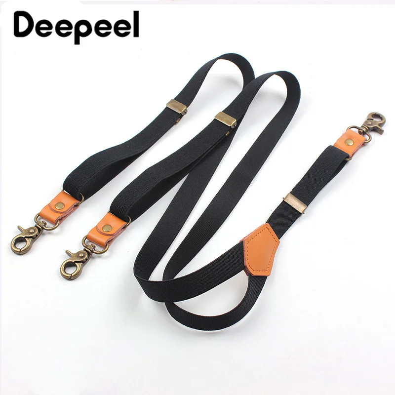 Deepeel 1pc 2*110cm Suit Trousers Shoulder Strap 3 Clips Sanp Buckles Suspenders Retro Hook Jeans Decoration Male Jockstrap