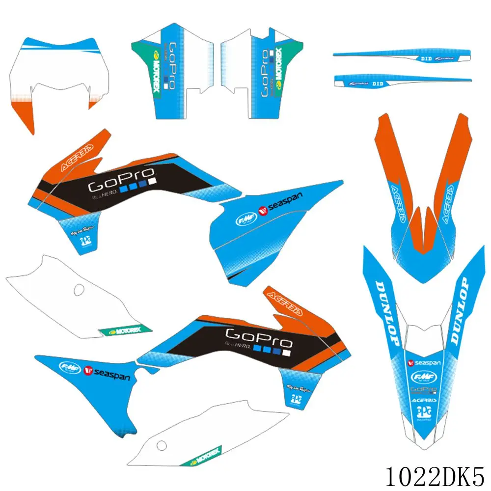 Полный Графика наклейки на мотоцикл фон заказ с номером для KTM SX EXC EXC-F 125 250 300 350 450
