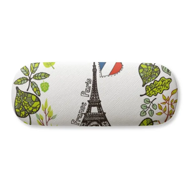 

the Eiffel Tower Paris France Illustration Glasses Case Eyeglasses Clam Shell Holder Storage Box