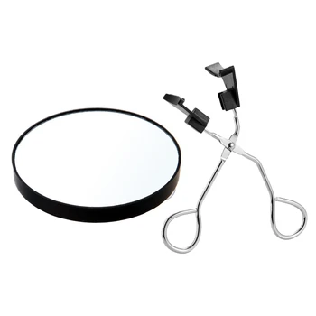 

10X Makeup Mirror nifying Mirror with Two Suction Cups Makeup Tools Round Mirror with Eyelash Curler Tools