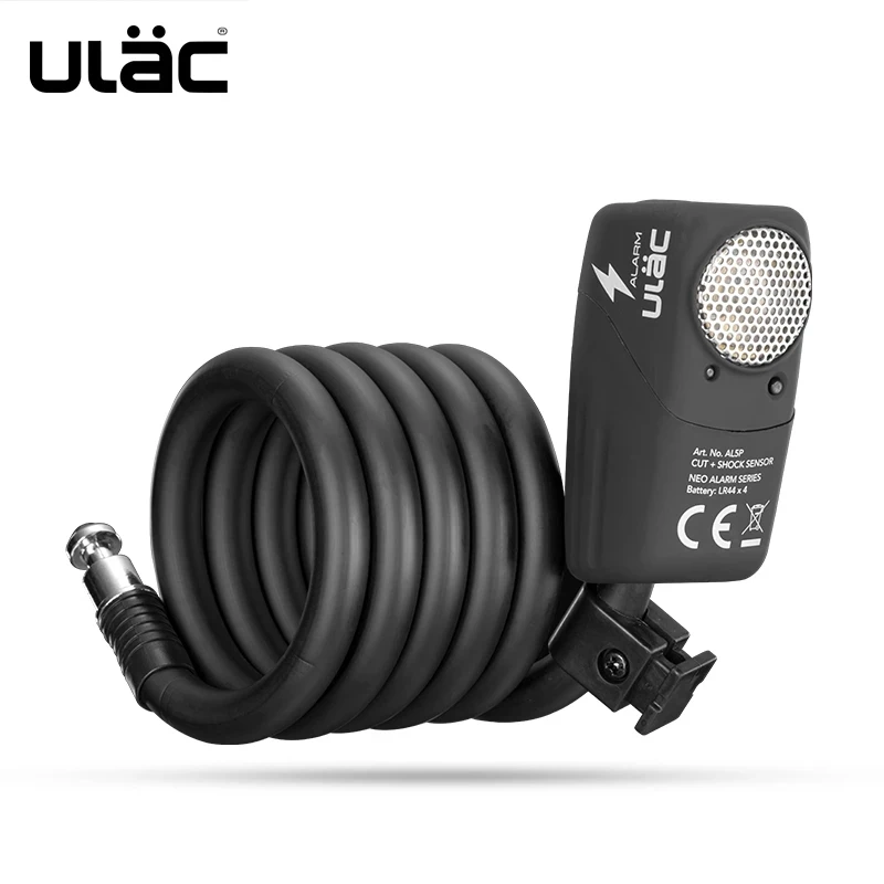 ULAC Bicycle Alarm Lock Anti-Theft Steel Wire Cycling Lock Siren Security 110db Horn Motorcycle Electric Scooter Bike Cable Lock