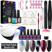 Modelones 21 шт./лот блестящий гель для ногтей Набор лаков 36 Вт лампа для ногтей умный датчик УФ лампа инструменты для маникюра для ногтей салонный гель Наборы