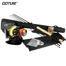 Goture Rod Combo, набор для ловли нахлыстом, 2,7 м, удочка для нахлыстом, 5/6, 7/8, катушка для ловли нахлыстом с ЧПУ, с подложкой, рыболовные приманки, набор снастей