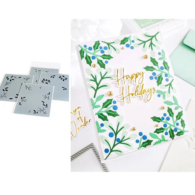 Hot New Arrival Love Stencils For Card Making Diy Layering Flowers Christmas Stencils Background Wall Painting Scrapbook Album zx0011-Stencil