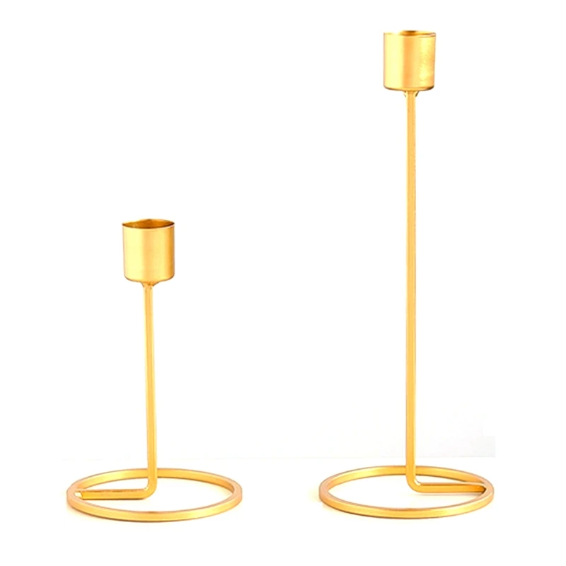 

2 Pcs/Set Candle Holder Gold Candlestick Candle Stand Candlestick Table Home Decor