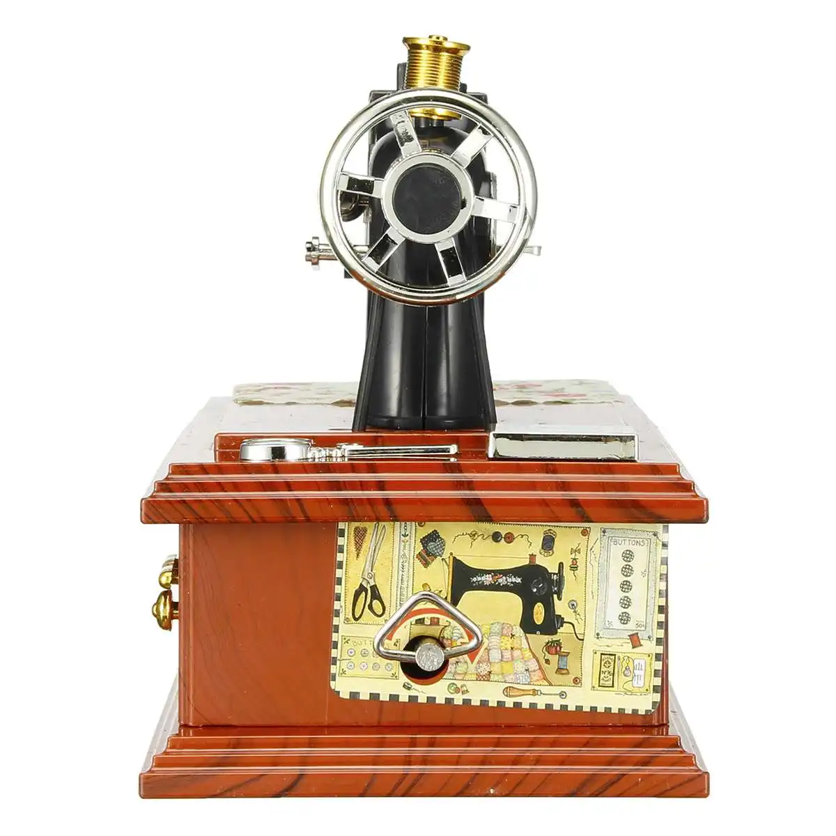 Музыкальная швейная машина музыкальная шкатулка винтажный вид музыкальная ретро классическая настольная декорация винтажная Музыкальная шкатулка с замком