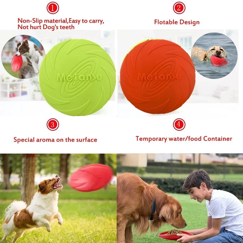 Dog Flying Discs Toy Soft Rubber Floatable Disk Wholesale