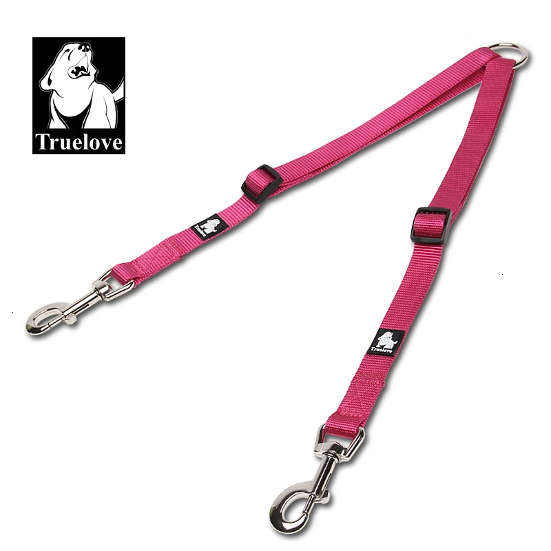 Truelove Adjustable Nylon Double Dog Leash For Two Dogs Coupler No Tangle Pet Leash Large Small Dogs For Training Running Rope