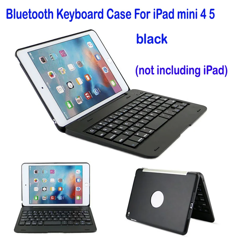 Портативный тонкий беспроводной Bluetooth клавиатура чехол для Apple Ipad Mini 1 2 3 4 5 - Цвет: For Mini 4 5 black