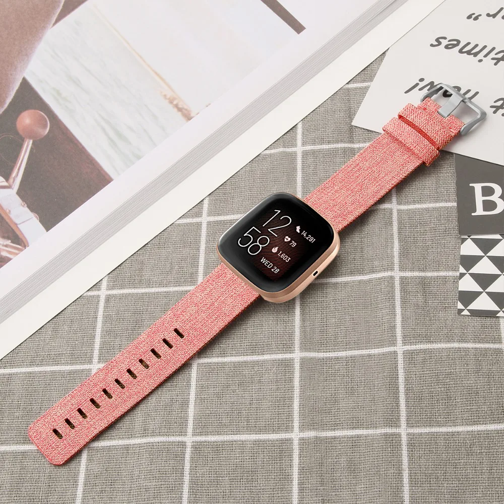 Для Fibit Versa 2 Band нейлоновая плетеная ткань Смарт-часы ремешок для Fitbit Versa/Versa Lite Smartband аксессуары металлическая застежка