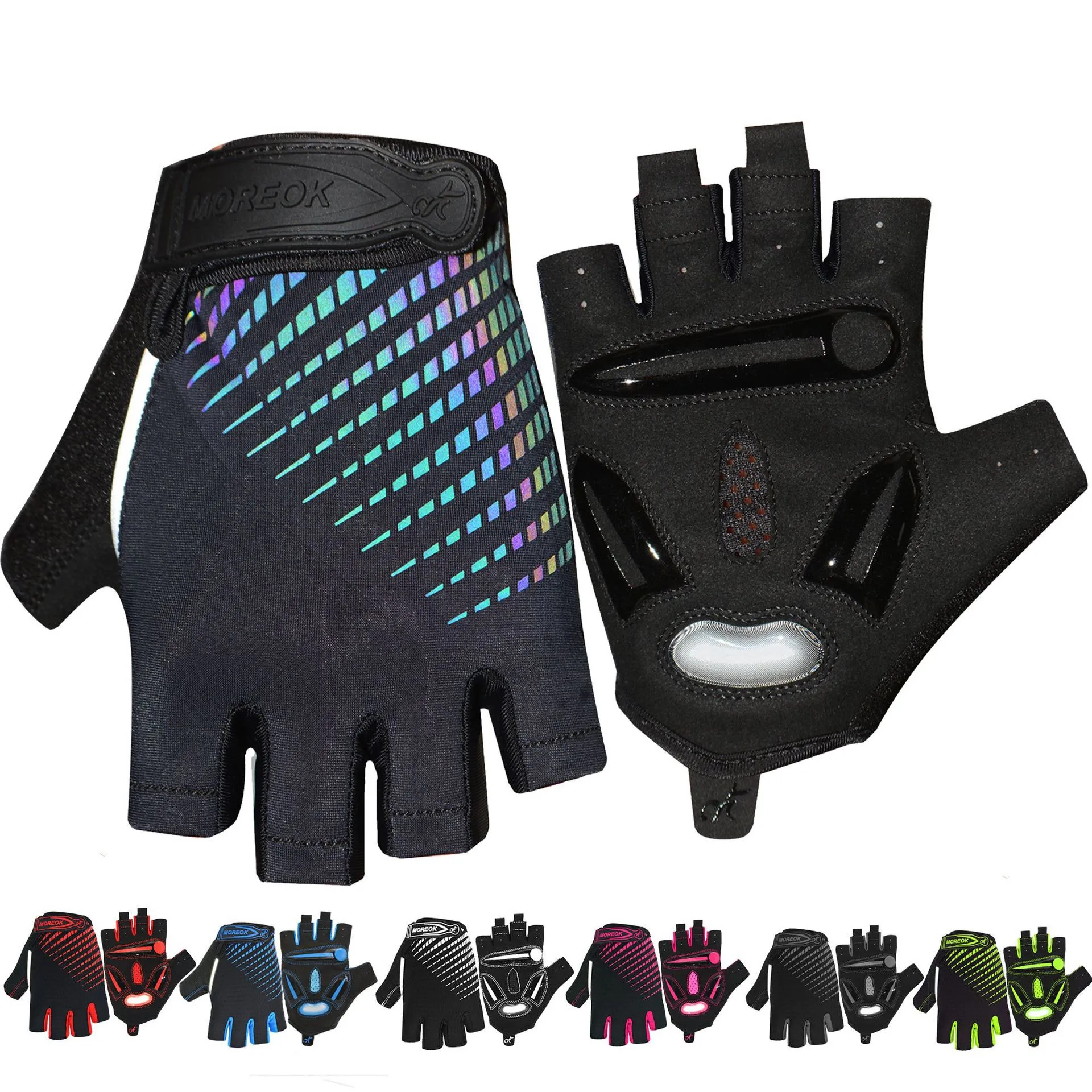 

Men Women Summer Cycling Gloves Half Finger with Shockproof Liquid Silicone Gel Pad Breathable Reflective Road Bike Mtb Gloves
