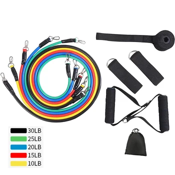 

11pcs Yoga Pull Rope Resistance Bands Set Fitness Gym Trainig Pull Rope Rubber Loop Tube Bands Excerciser For Body Shaping