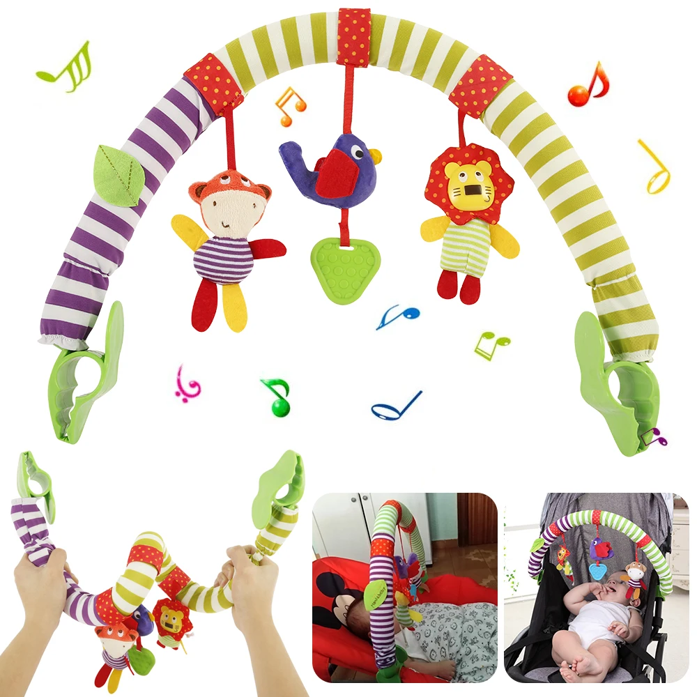 

Kids Toys Hanging Spiral Rattle Stroller Cute Animals Crib Mobile Bed Baby Toys 0-12 Months Newborn Educational Toy for Children