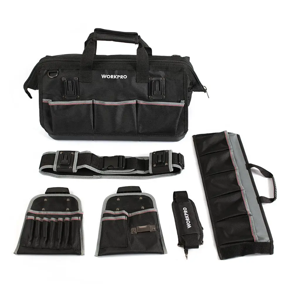 WORKPRO сумка для инструментов водостойкая сумка для инструментов с 2 мешочками для инструментов Combo большой вместительные сумки