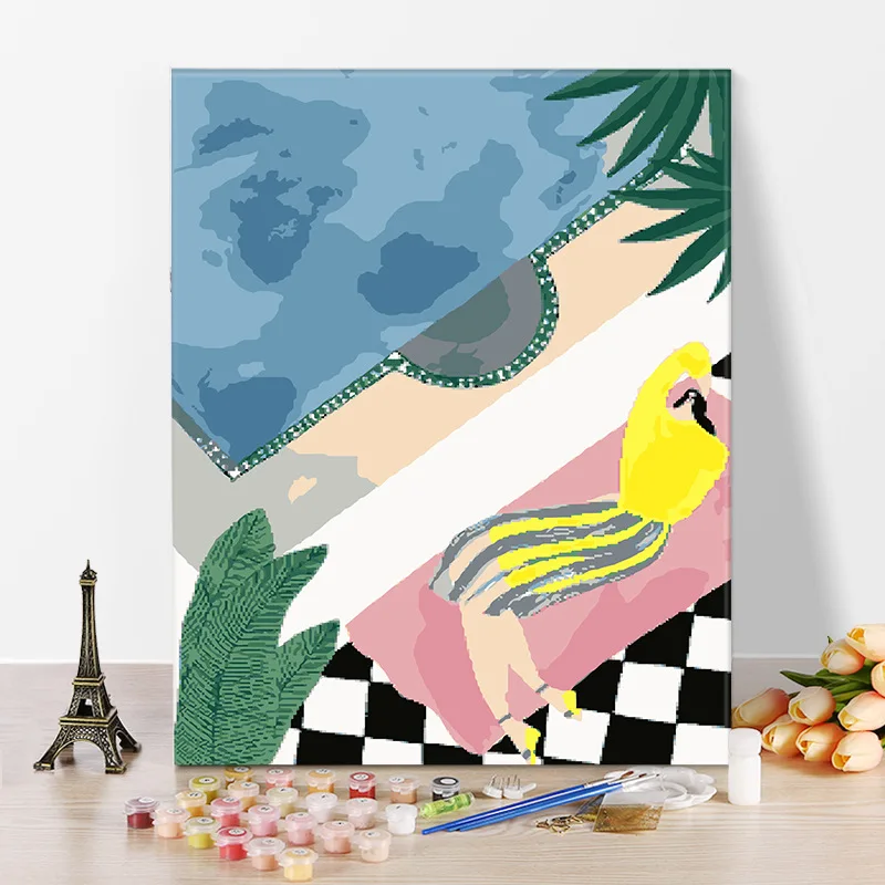 

Factory Wholesale DIY Digital Oil Painting Hand-Painted Living Room Abstract Own Coloring Painting Decorative Painting A444