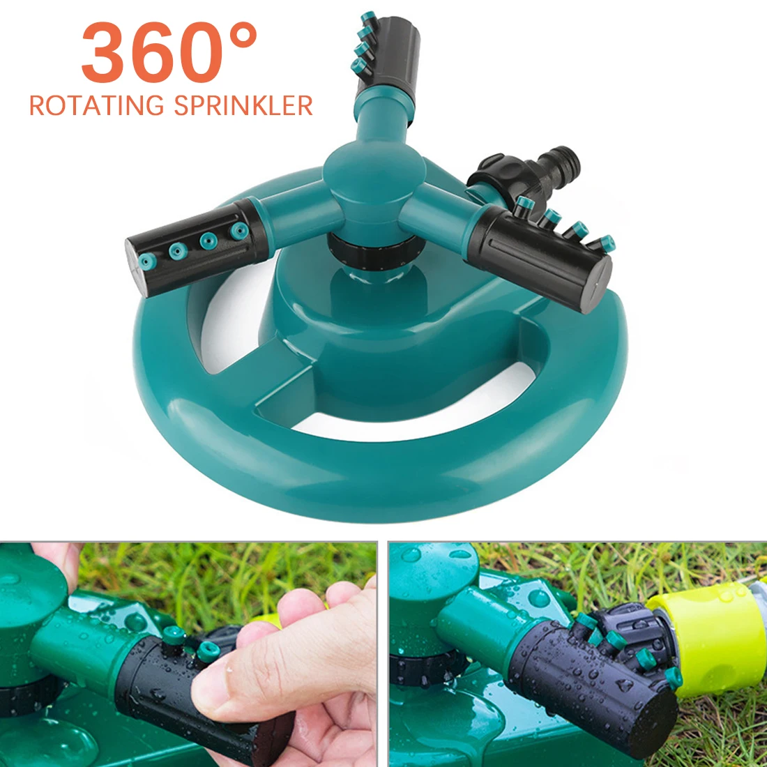 

360 degree automatic Rotary rotating nozzle Watering Irrigation System Grass Lawn Water Saving Gardening Sprinklers Tools