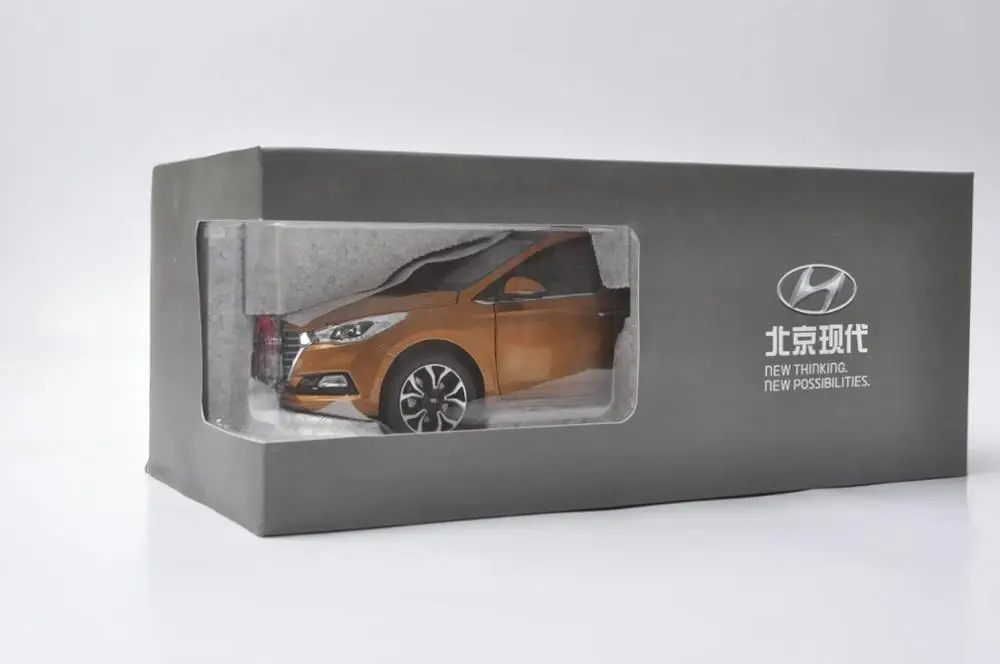 1:18 литая модель для Hyundai Verna Solaris 2016 оранжевая игрушечная машинка из сплава