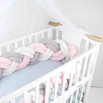 

2M Baby Bed Bumper 6 Braid Knot Bumper Crib Bumper Protector Newborn Infant Pillow Cushion Tour De Lit Bebe Tresse
