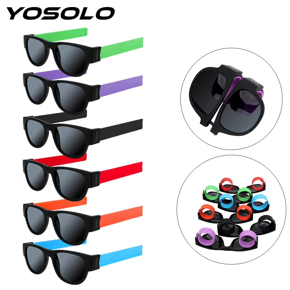 

YOSOLO Foldable Wristband Sunglasses Unisex Anti UV400 Portable Sun Glasses Outdoor Sports Motorcycles Protective Gear