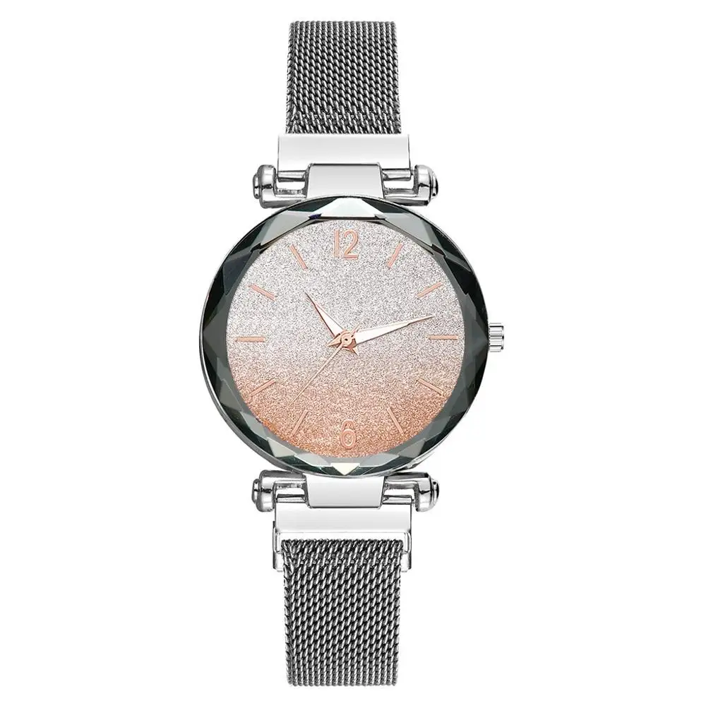 Vansvar люксовый бренд браслет на магнитной застежке из нержавеющей стали серебряный матовый циферблат женские часы кварцевые женские часы XB40 - Цвет: orange