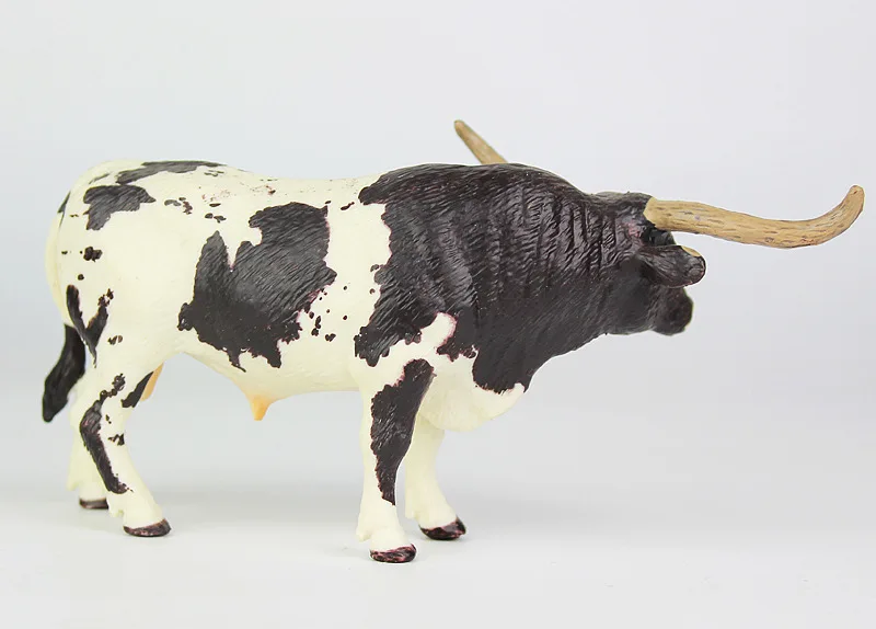 Модель диких животных коровы подшипника Sting BULL Техасский рогатый бык Твердые Детские игрушки украшения