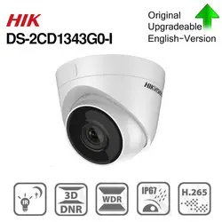 Hikvision DS-2CD1343G0-I POE камера видеонаблюдения 4MP IR Сетевая купольная камера 30 м IR IP67 H.265 + 3D DNR