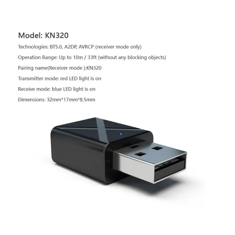 ALLOYSEED USB интерфейс Bluetooth 5,0 беспроводной приемопередатчик A2DP 3,5 мм Bluetooth стереонаушники адаптер для автомобиля ТВ динамик