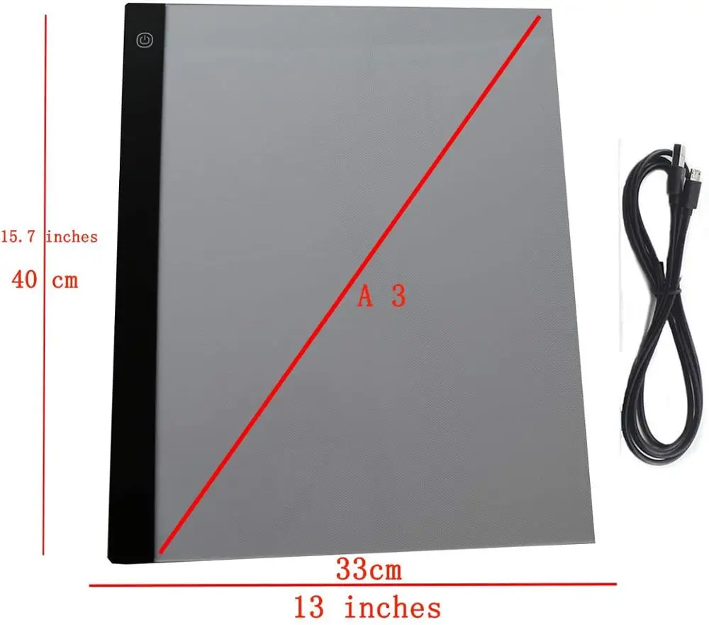 

A3! Dimmable Ultra Thin A3 LED Light Tablet Pad Apply to EU/UK/AU/US/USB Plug Diamond Embroidery Diamond Painting Cross Stitch