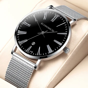 

2020 Minimalism Men Watches Retro Business Male Mesh Strap Stainless Steel WristWatch Man Date Clock Gift Relogio Masculino