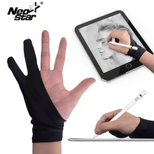 Нео звезда два пальца художника анти-тач перчатки для рисования планшета правой и левой руки перчатки анти-обрастающие для ipad экран доска