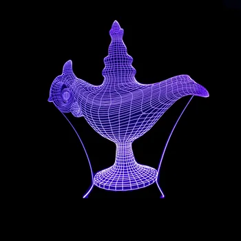 

Aladdin's-Lamp 3D LED Night-Light Gift Bedside Acrylic Bedroom Creative USB 7-Colors Changing Desk-Table Decoration Remote Lamp