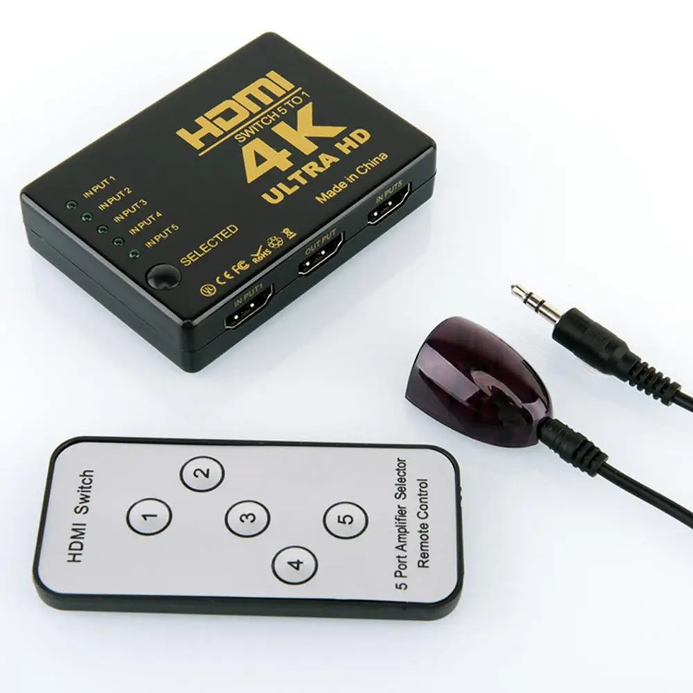 Hdmi коммутатор Five In и One Out 4K* 2K Hdmi Five In One Out с пультом дистанционного управления Инфракрасный Hdmi конвертер