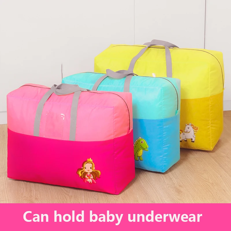 Cute large capacity kindergarten quilt storage bag finishing clothes moving bag moisture-proof dust-proof bag travel tote bag photo