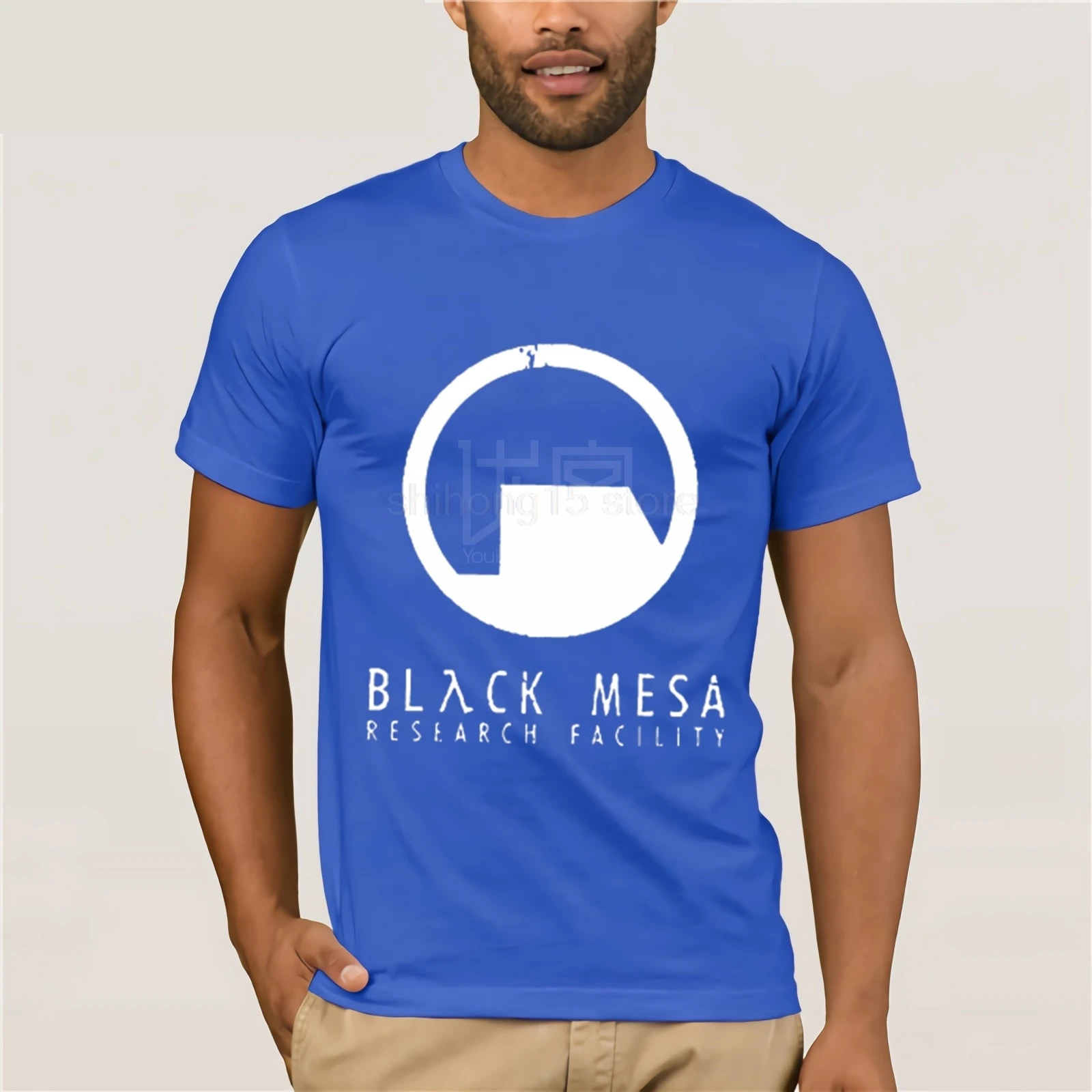 Black Mesa Half Life Футболка мужская крутая футболка европейские размеры-XXXL топы летние футболки хлопковая Футболка с круглым вырезом - Цвет: blue