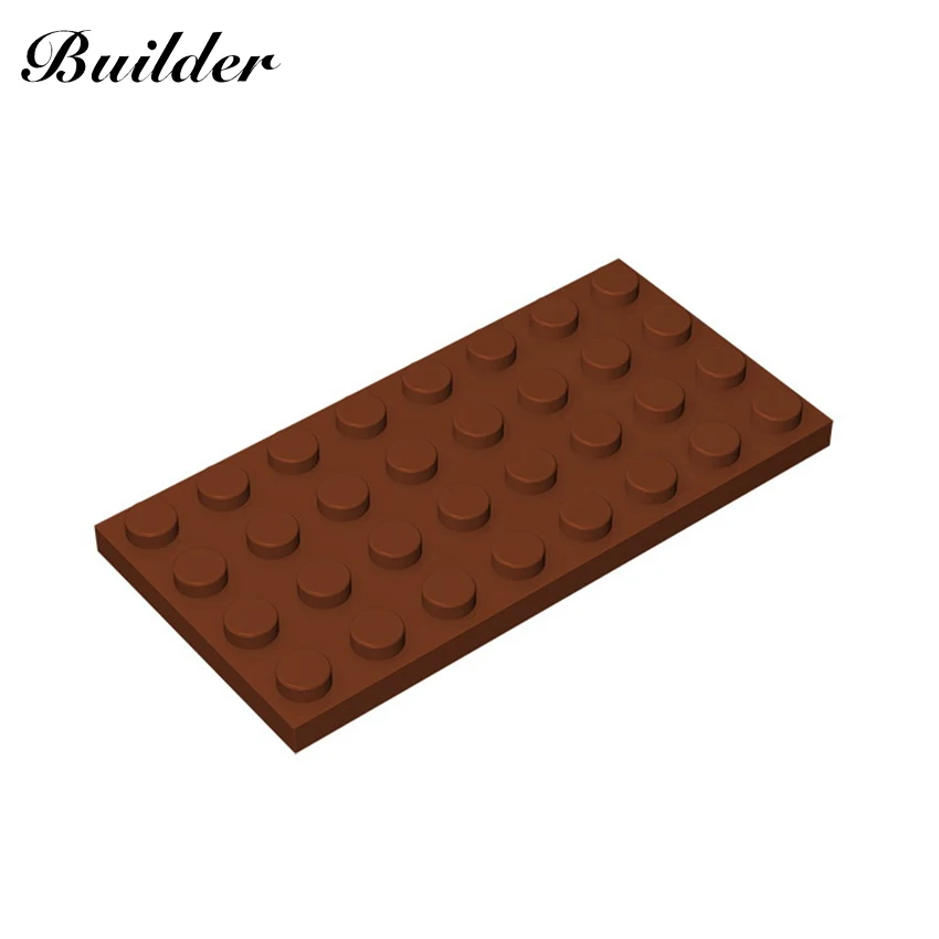 리틀 빌더 3035 MOC 얇은 피규어 벽돌 4x8 도트 10pcs 빌딩 블록 DIY 크리 에이 티브 조립 입자 완구 어린이를위한