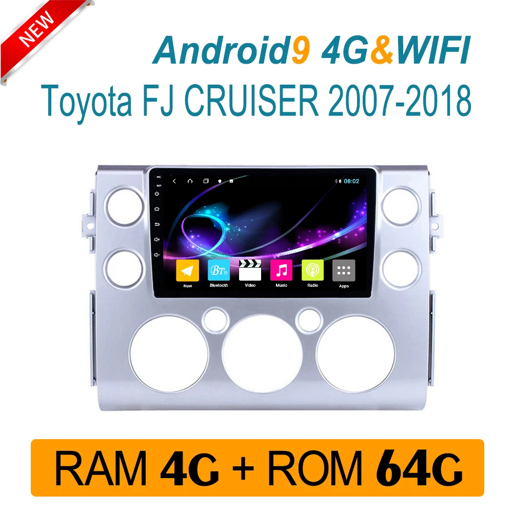 4G аудио радио для toyota FJ Cruiser 2007 2018 мультимедийная система DVD плеер Видео RDS IPS