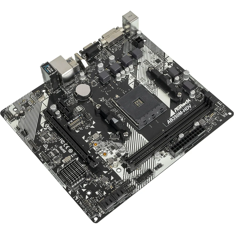 Материнская плата Asrock AB350M-HDV R4.0 Soc-AM4 AMD B350 2xDDR4 mATX AC`97 8ch(7.1) GbLAN RAID+VGA
