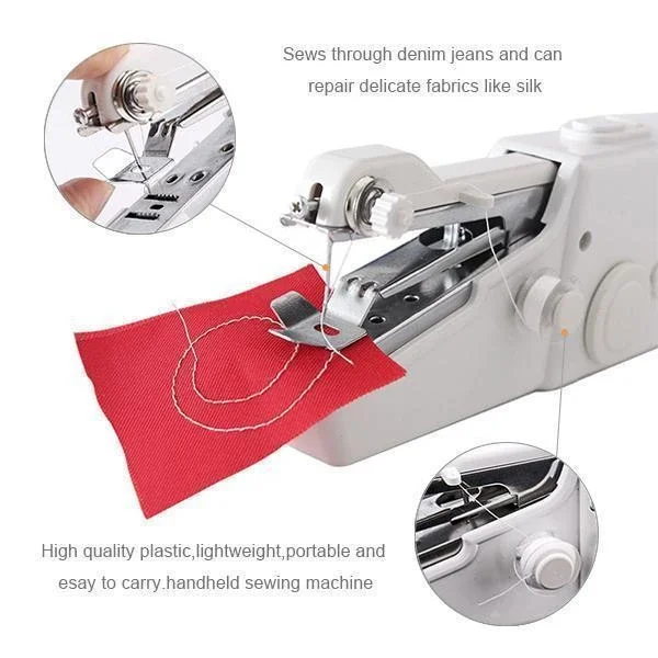 Mini Hand Sewing Machine Portable Household Quick Stitch Sew Needlework Cordless Clothes Fabrics Electronic Sewing Machine