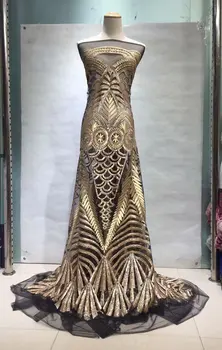 

African Sequins Lace Fabric 2020 Embroidered Nigerian Laces Fabrics High Quality French Tulle Lace Fabric For Women JL2868