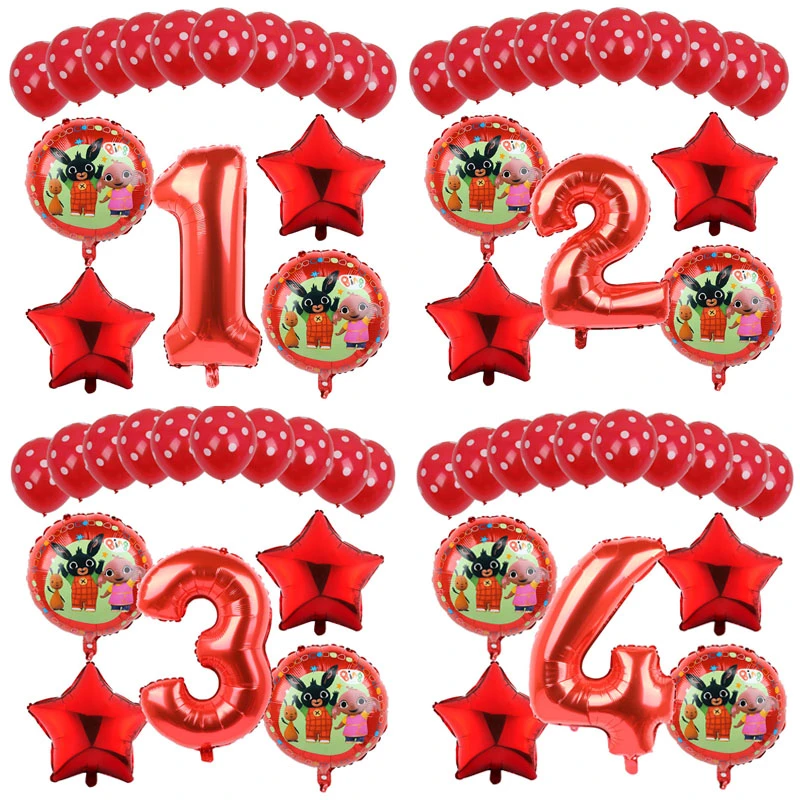 Globos de aluminio para cumpleaños de 15 piezas, de dibujos animados de  animales rojos de 30 pulgadas, Número 1, 2, 3, 4, 5 °, decoraciones para  fiestas de cumpleaños, Globos para niños|Globos y accesorios| - AliExpress