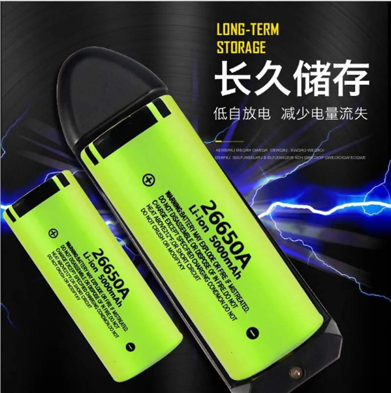 Panasonic100% аккумулятор 26650A 3,7 V 5000mAh высокой емкости 26650 литий-ионная аккумуляторная батарея для светодиодный фонарик