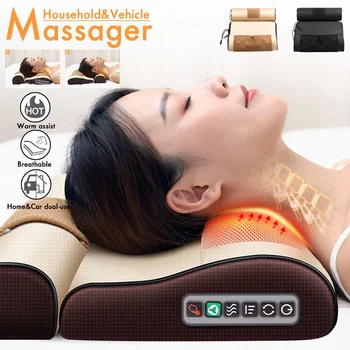 

Infrared Heating Neck Shoulder Back Body Electric Massage Pillow Shiatsu Massager Device Cervical Healthy Massageador Relaxation