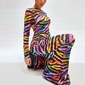 

Striped Casual Rompers Womens Jumpsuit Long Sleeve O Neck Bodysuit