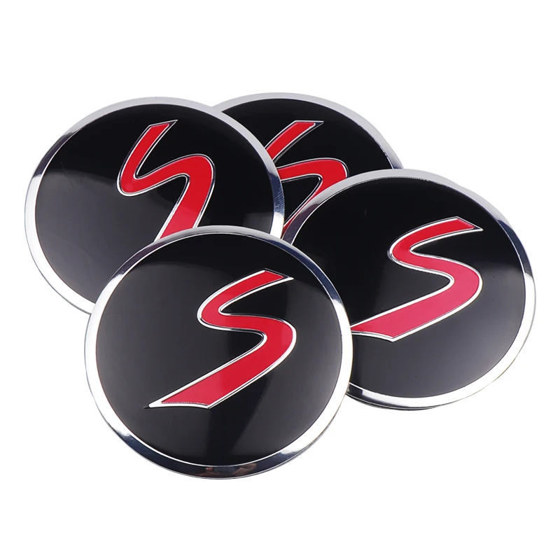 4Pc 56 Millimetri Di Alluminio S Logo Car Wheel Hub Centro Cap Emblem Sticker Per Mini Cooper R50 R52 R53 R56 R57 R58 R60 Decalcomanie Accessorie