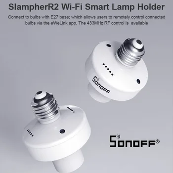 

New SONOFF Slampher R2 E27 Smart Home WiFi Bulb Holder Switch 433MHz RF Wireless Automation Compatible With Alexa Google Home