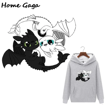 

20pcs/lot Homegaga cartoon dragon Heat Transfers Iron on Patch Handmade Appliques for Jeans T-shirts heat press sticker D1759