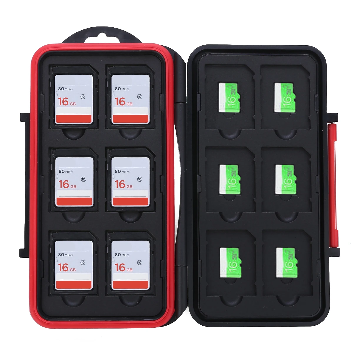 Internal Storage Card Case 12 Slots SD/TF Cards Protective Box Waterproof Black Integrated Red Colors New Arrival