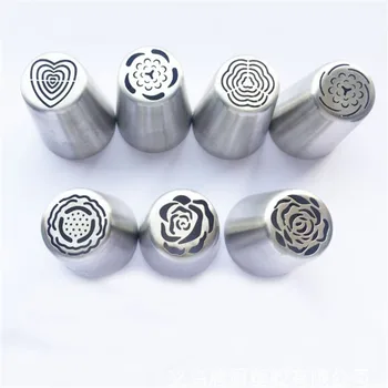 

1pc Russian Flower Icing Nozzles Stainless Steel Pastry Tube Cream Icing Piping Tips Nozzle Fondant Cake Decorating Tools