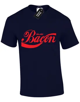 

ENJOY BACON MENS T SHIRT SPOOF HAM EGGS PLANTS PANCAKE GEEK STRIPS RON S-XXXL