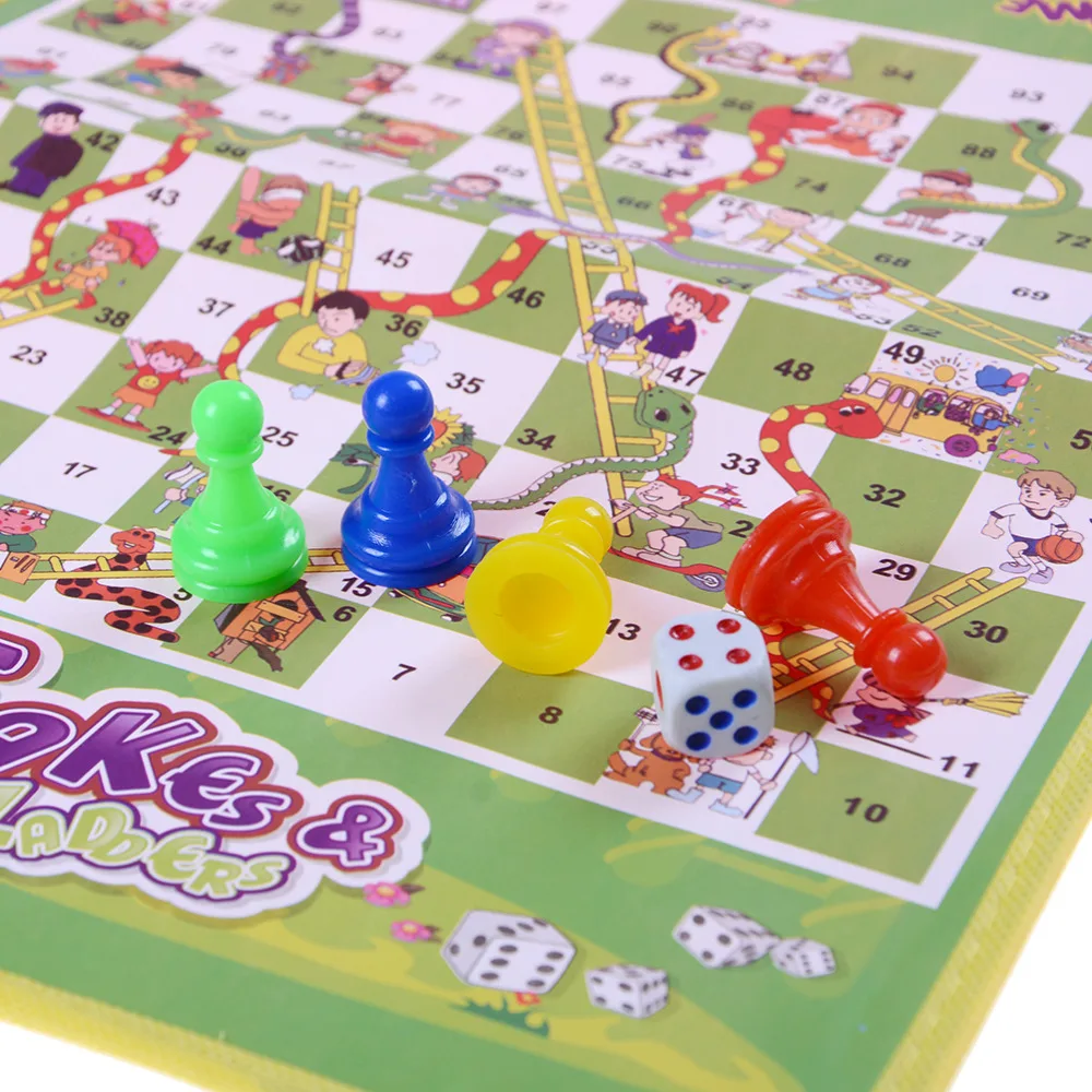 Складной Snake Chess игрушки для детей портативный змей и лестницы игра-головоломка Дошкольное обучение